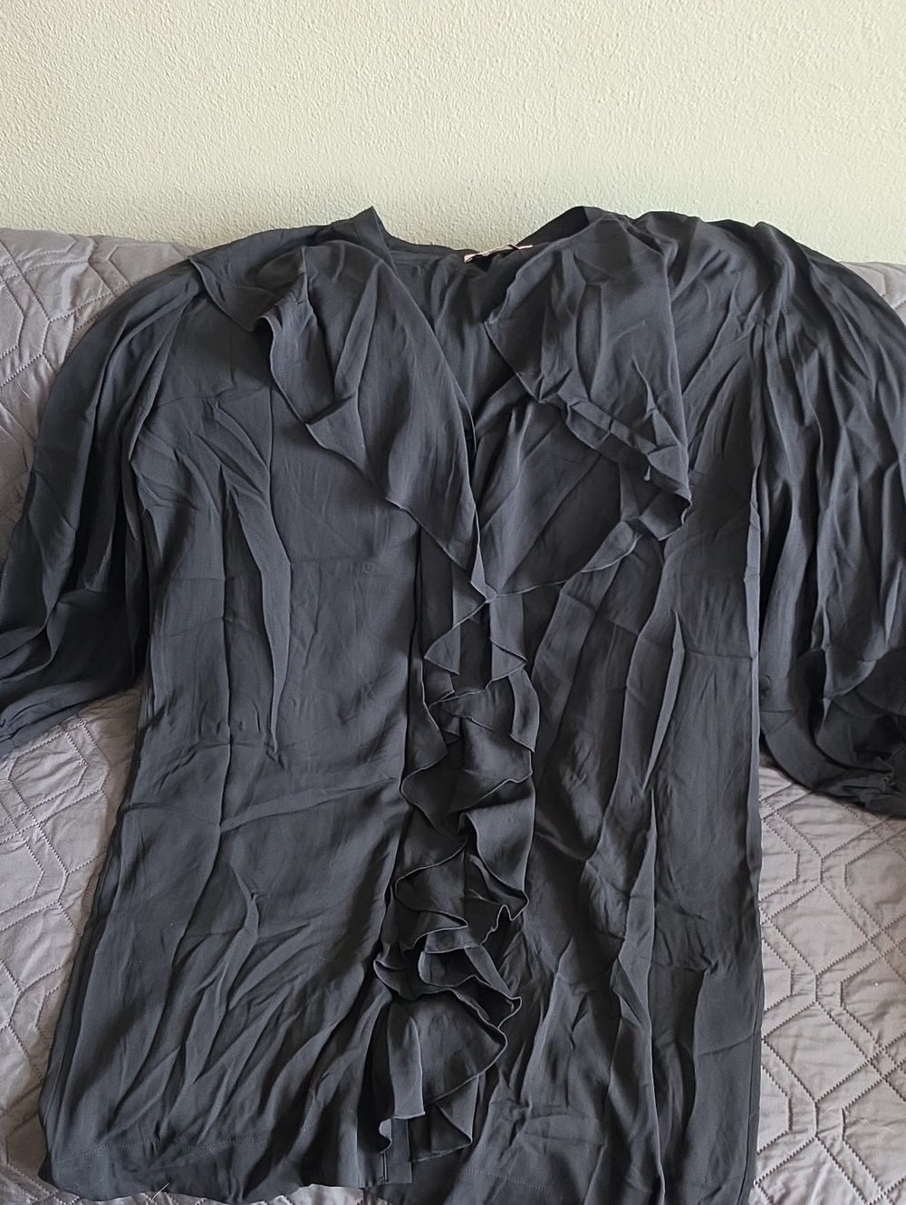 Black Ruffle Front Women's Dress